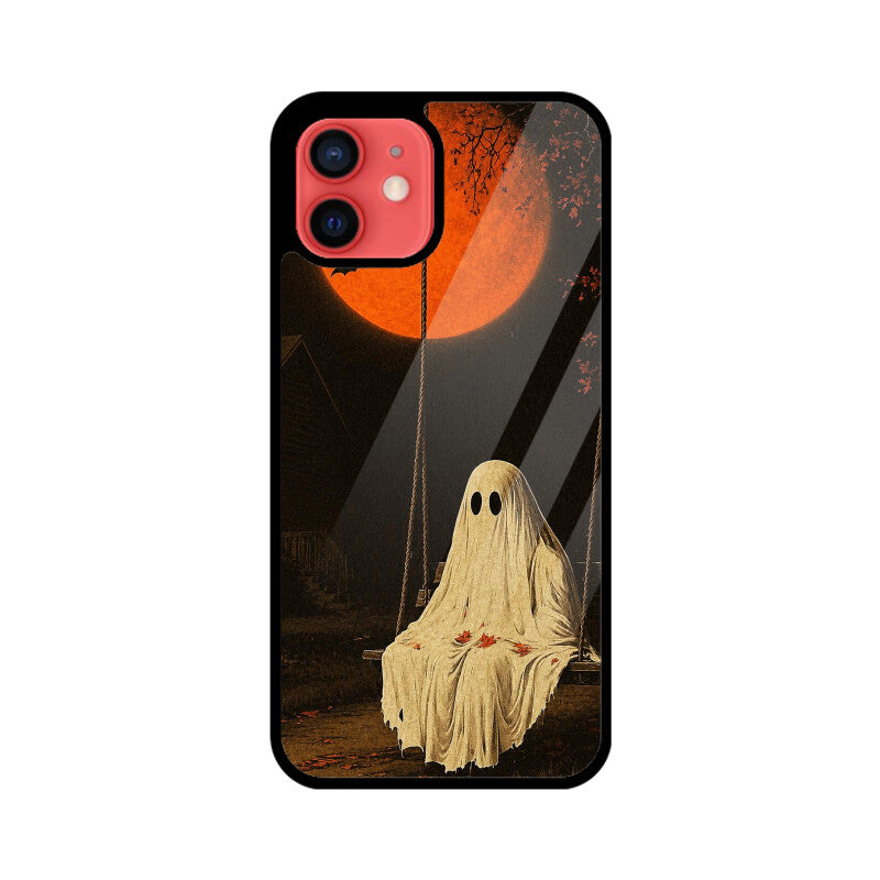 Halloween Ghost On Swing Orange | Premium Printed Phone Case